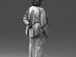 000416 Realistic Elderly Woman Casual Outfit Standing Pose Scan 3dp 3D Print Model