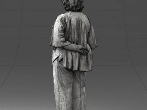 000416 Realistic Elderly Woman Casual Outfit Standing Pose Scan 3dp 3D Print Model
