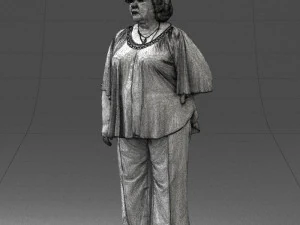 000416 Realistic Elderly Woman Casual Outfit Standing Pose Scan 3dp 3D Print Model