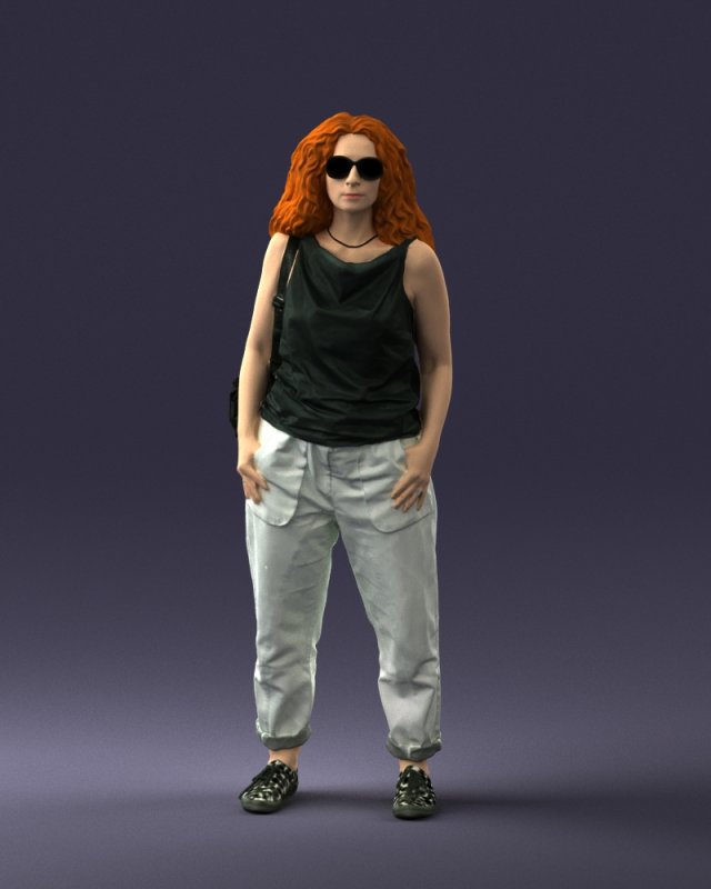 red haired woman 0081 Modelo 3D .c4d .max .obj .3ds .fbx .stl .blend 