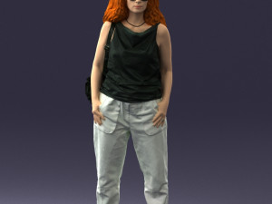 red haired woman 0081 Modelo 3D
