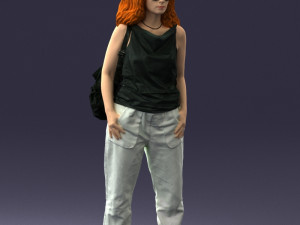 red haired woman 0081 Modelo 3D