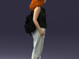 red haired woman 0081 Modelo 3D