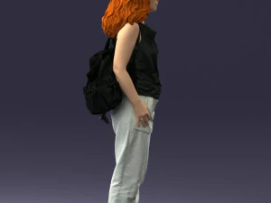 000415 Realistic Woman Casual Street Pose Full Body Scan Character 3D Model