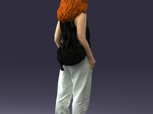 red haired woman 0081 Modelo 3D