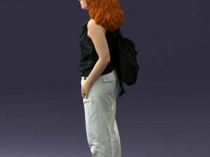 red haired woman 0081 Modelo 3D
