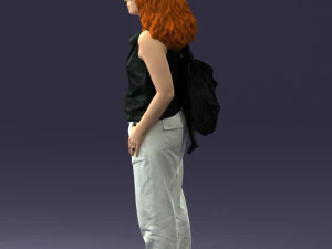 000415 Realistic Woman Casual Street Pose Full Body Scan Character 3D Model
