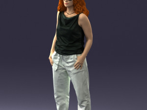 red haired woman 0081 Modelo 3D