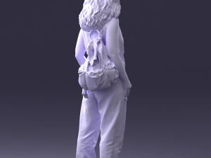 000415 Realistic Woman Casual Street Pose Full Body Scan Character 3D Model