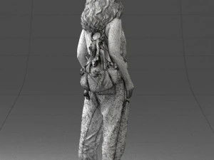 000415 Realistic Woman Casual Street Pose Full Body Scan Character 3D Model