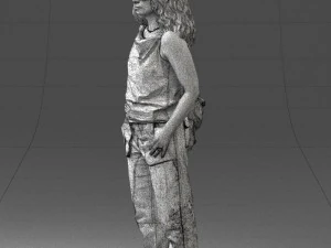 000415 Realistic Woman Casual Street Pose Full Body Scan Character 3D Model