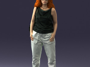 red haired woman 0081 3d print ready 3D Print Model