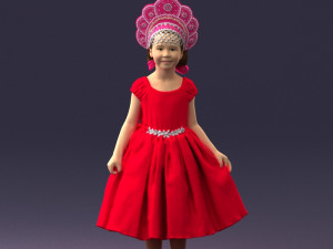 girl in red dress 0070 3D Model