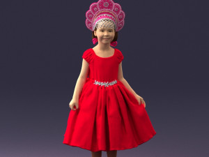 girl in red dress 0070 3D मॉडल