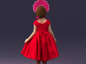 girl in red dress 0070 3D मॉडल