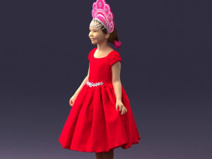 girl in red dress 0070 3D मॉडल