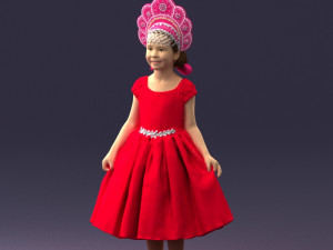 girl in red dress 0070 3D मॉडल