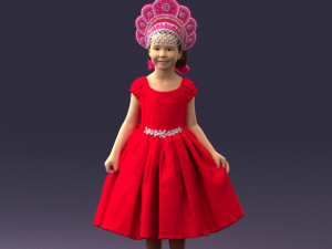 girl in red dress 0070 3D मॉडल