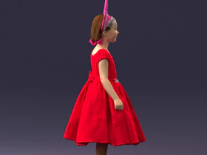 000404 Realistic Little Girl in Traditional Costume 3dp 3D Print Model