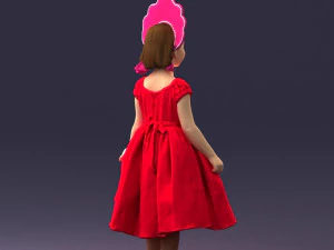 000404 Realistic Little Girl in Traditional Costume 3dp 3D Print Model