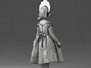 000404 Realistic Little Girl in Traditional Costume 3dp 3D Print Model