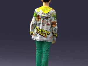 000403 Realistic Teen Boy in Colorful Clothing 3D Model