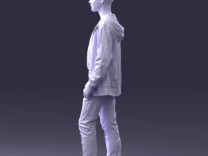 000403 Realistic Teen Boy in Colorful Clothing 3D Model