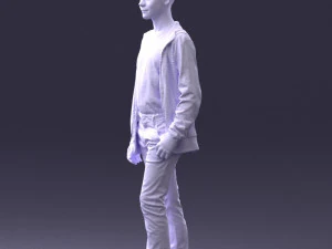 000403 Realistic Teen Boy in Colorful Clothing 3D Model