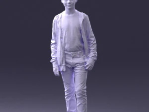 000403 Realistic Teen Boy in Colorful Clothing 3D Model