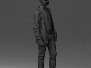 000403 Realistic Teen Boy in Colorful Clothing 3D Model
