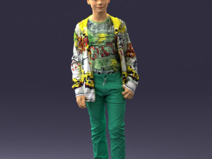 boy in colorful clothes 0069 3d print ready 3D Baskı Modeli