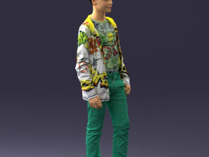 boy in colorful clothes 0069 3d print ready 3D Baskı Modeli