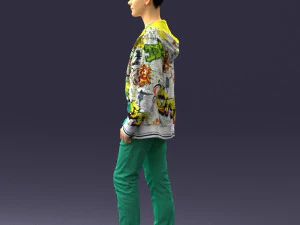 000403 Realistic Teen Boy in Colorful Clothing 3dp 3D Print Model