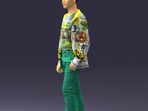 boy in colorful clothes 0069 3d print ready 3D Baskı Modeli