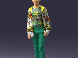 boy in colorful clothes 0069 3d print ready 3D Baskı Modeli