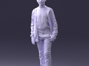 boy in colorful clothes 0069 3d print ready 3D Baskı Modeli