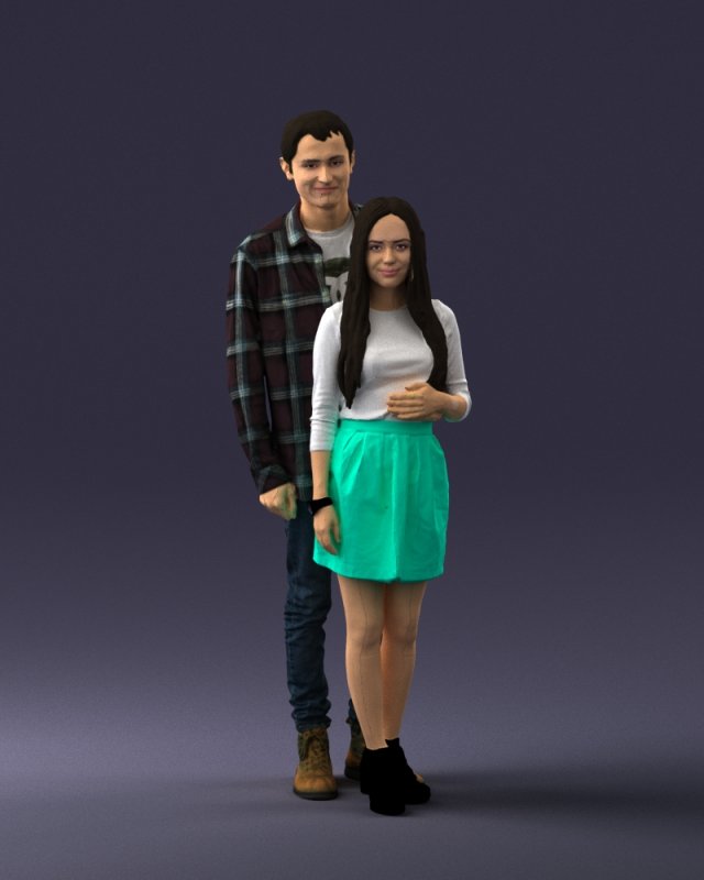 young couple 0068 3D 모델 .c4d .max .obj .3ds .fbx .stl .blend 