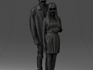 young couple 0068 3d print ready 3Dプリントモデル