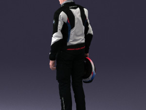 man in motorcycle clothes 0091 3d print ready 3D-Druckmodell