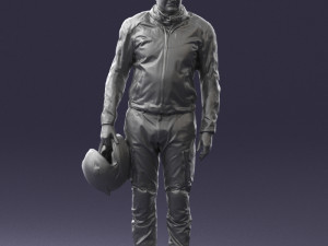 man in motorcycle clothes 0091 3d print ready 3D-Druckmodell