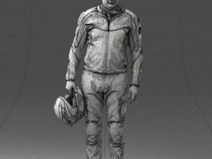 man in motorcycle clothes 0091 3d print ready 3D-Druckmodell