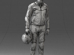 man in motorcycle clothes 0091 3d print ready 3D-Druckmodell
