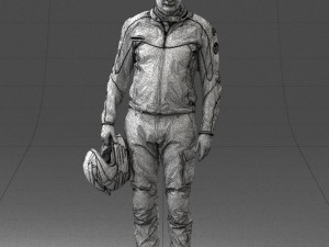 man in motorcycle clothes 0091 3d print ready 3D-Druckmodell