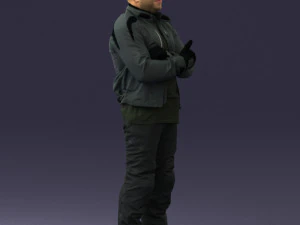 000426 Biker Male Character Arms Crossed Pose 3D Scan 3D Model