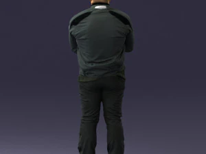 000426 Biker Male Character Arms Crossed Pose 3D Scan 3D Model