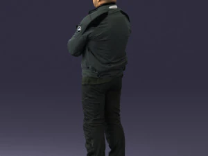 000426 Biker Male Character Arms Crossed Pose 3D Scan 3D Model