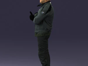 000426 Biker Male Character Arms Crossed Pose 3D Scan 3D Model