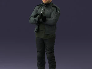 000426 Biker Male Character Arms Crossed Pose 3D Scan 3D Model