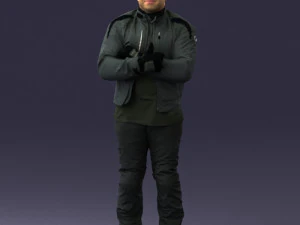 000426 Biker Male Character Arms Crossed Pose 3D Scan 3D Model