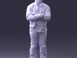 000426 Biker Male Character Arms Crossed Pose 3D Scan 3D Model